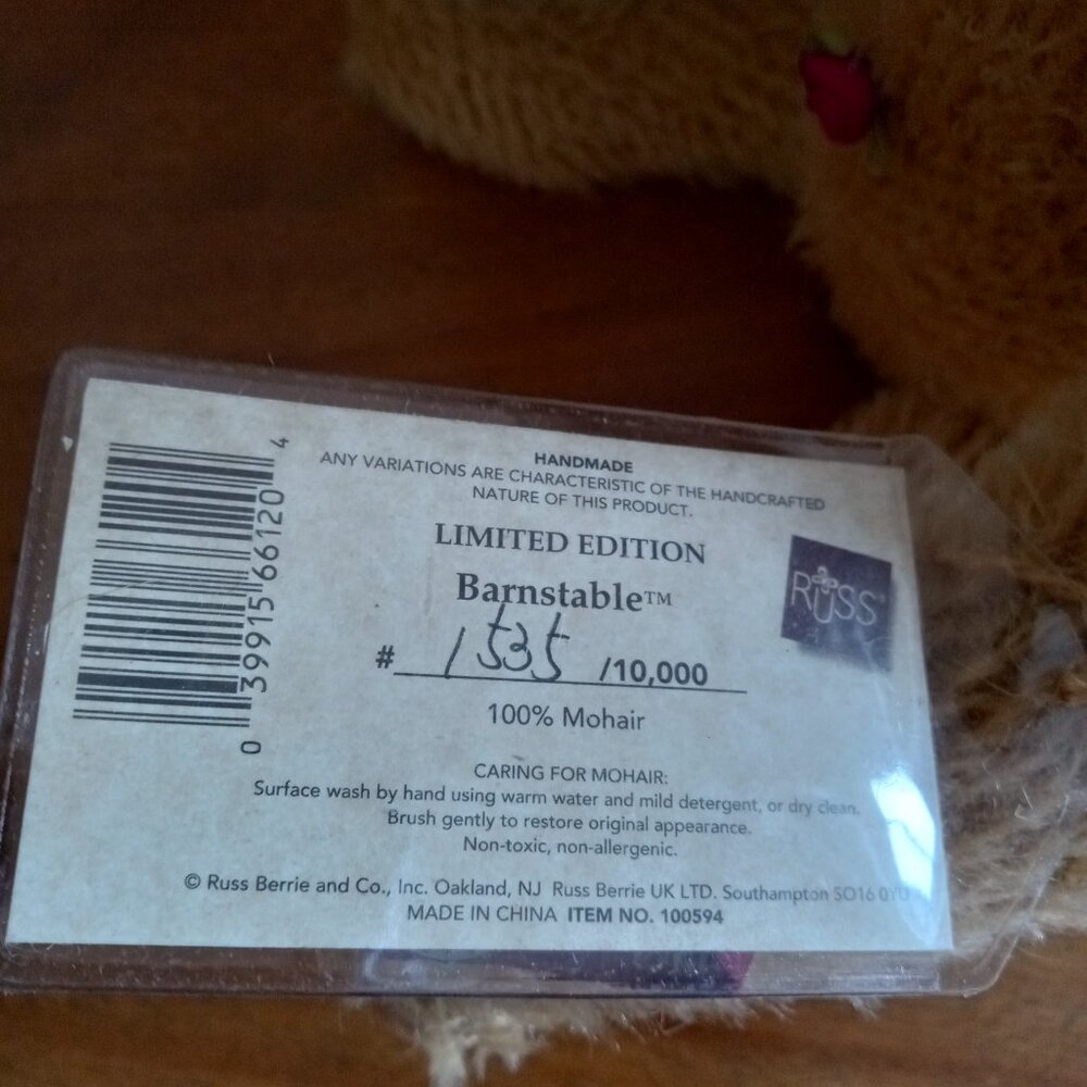 Russ Mohair Bear - Picture 8 of 11